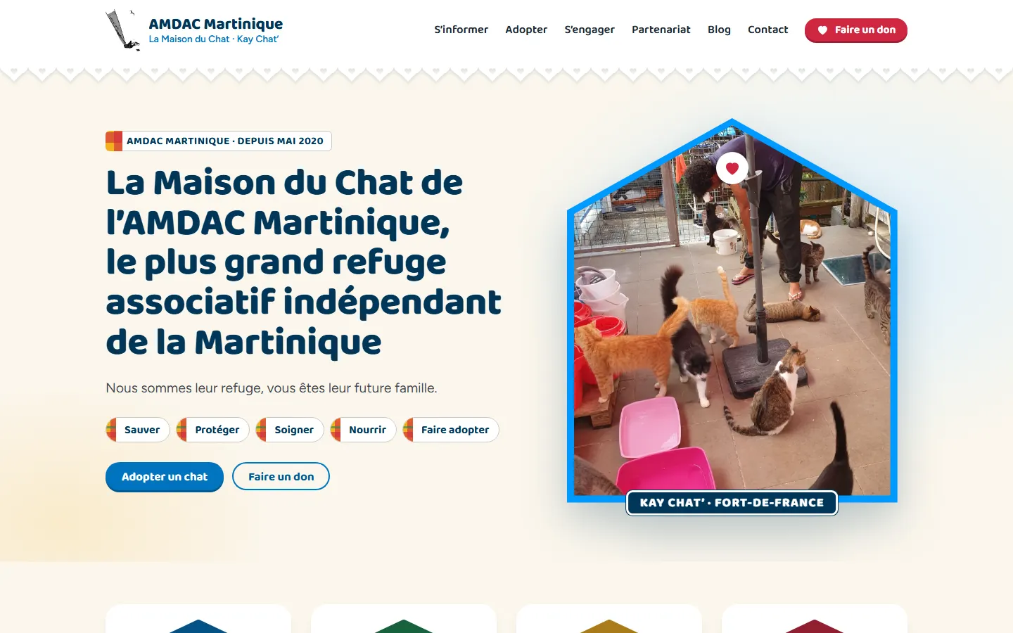 Page d'accueil du site AMDAC Martinique