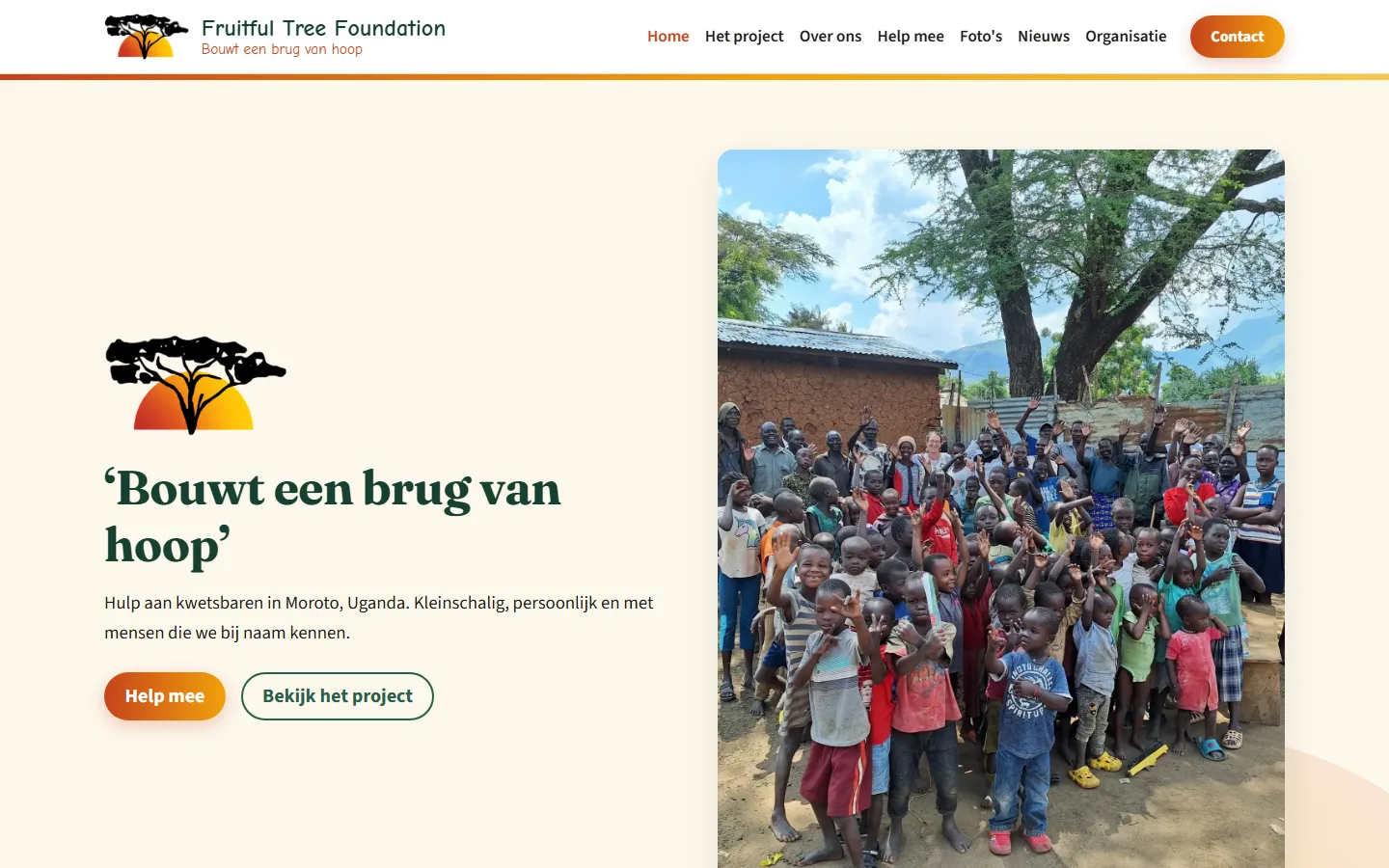 Page d'accueil du site Fruitful Tree Foundation
