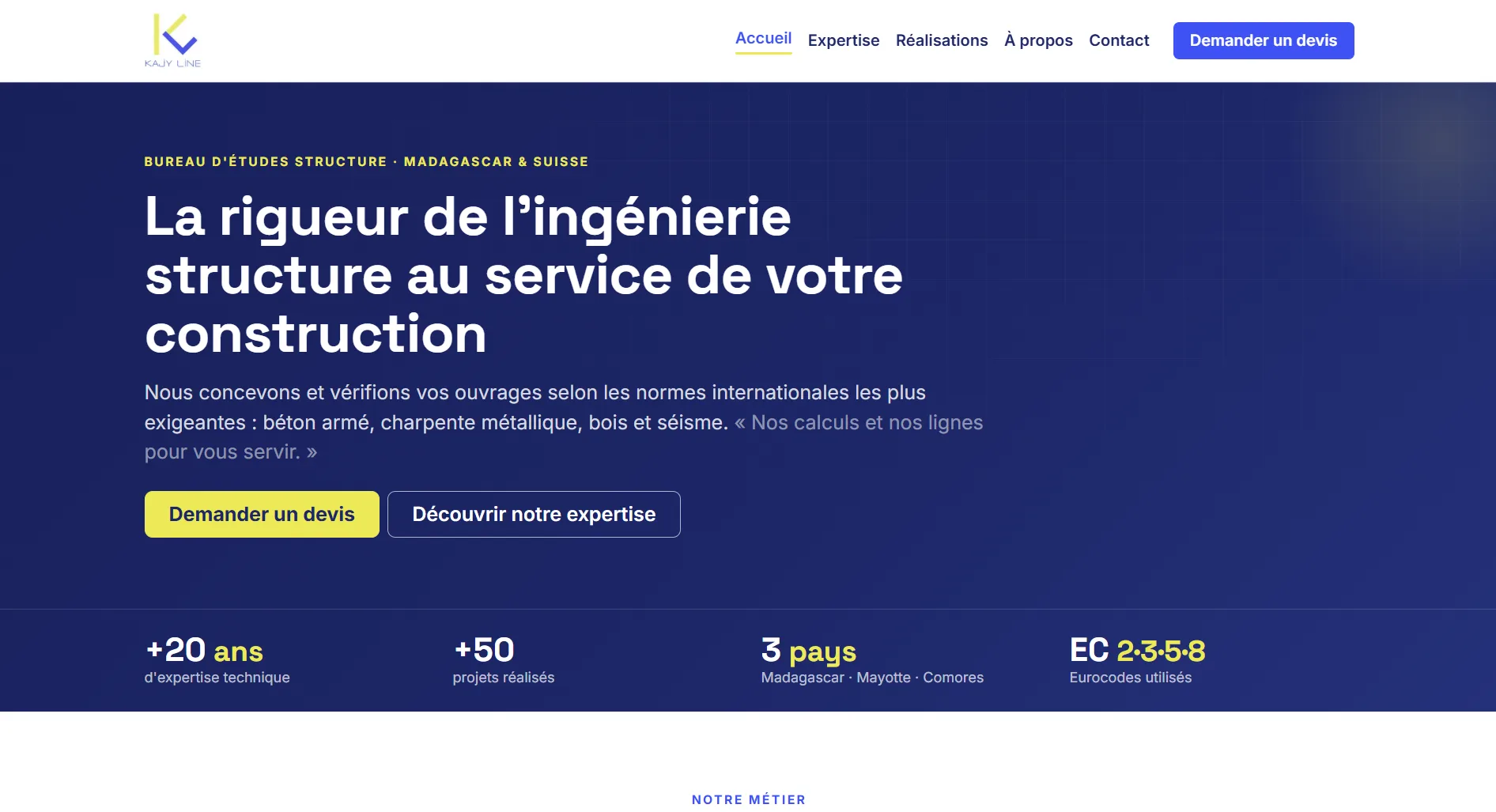 Example of a website created and managed by Simafri