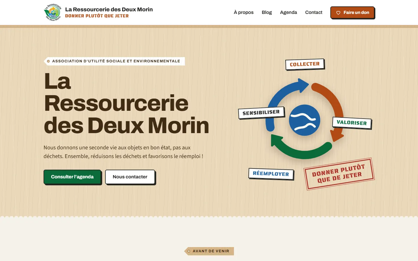Startsäit vun der Websäit vu La Ressourcerie des Deux Morin