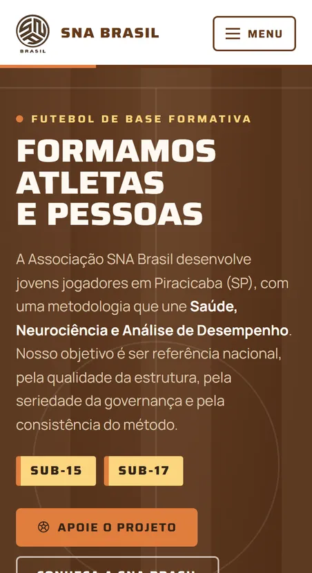 O site SNA Brasil exibido num celular