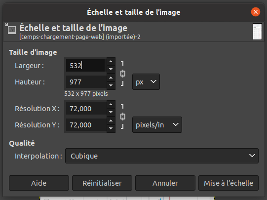 Redimensionner une image dans Gimp