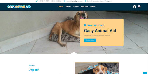 Site web de l'association Gasy Animal Aid